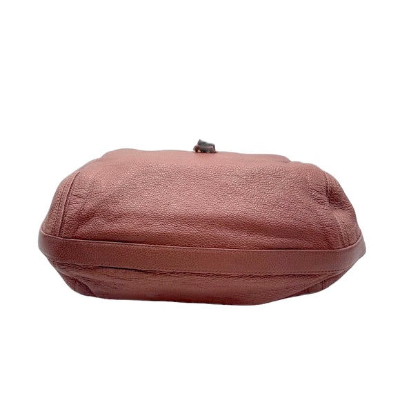 Auth Christian Dior Cannage Quilted Metallic Mauve Pink Leather Bee Hobo Tote - Picture 7 of 15